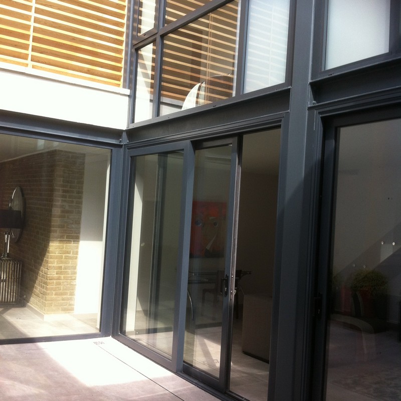 Anthracite aluminium sliding patio doors fitted in Earl's Court